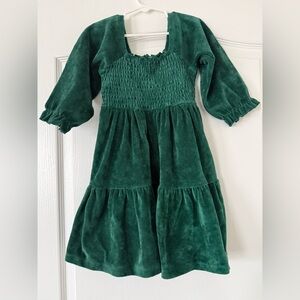 NWOT - Monica + Andy - Evergreen Velvet Smocked Dress - Size 4T